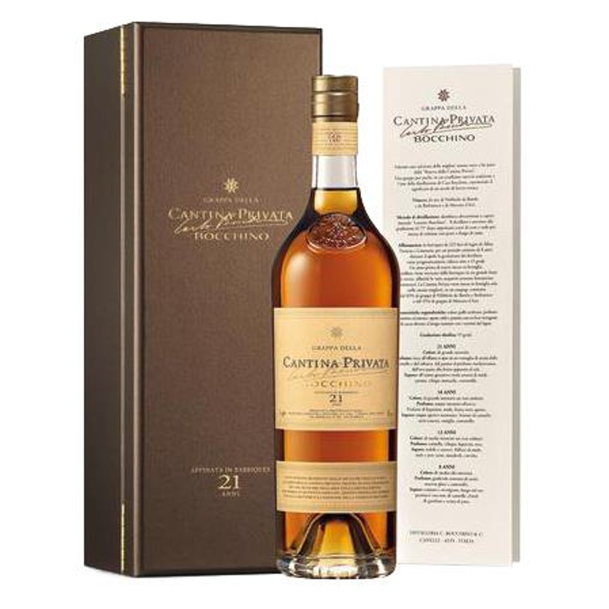 Bocchino Grappa Cantina Privata 21 Anni 45% 0,70 ltr. + BOX