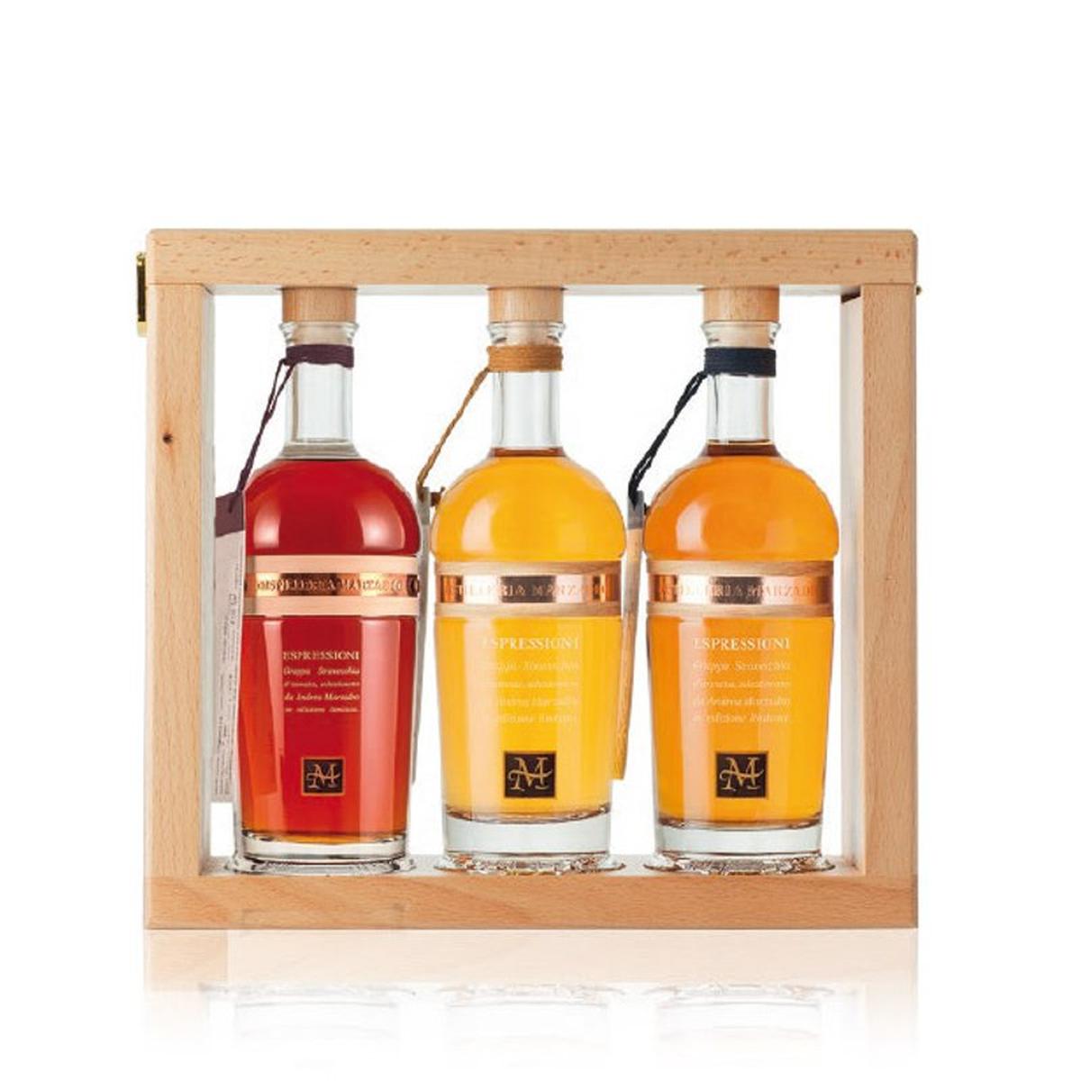 Marzadro Grappa Espressioni Confezione Regalo 3x 0,35 ltr.