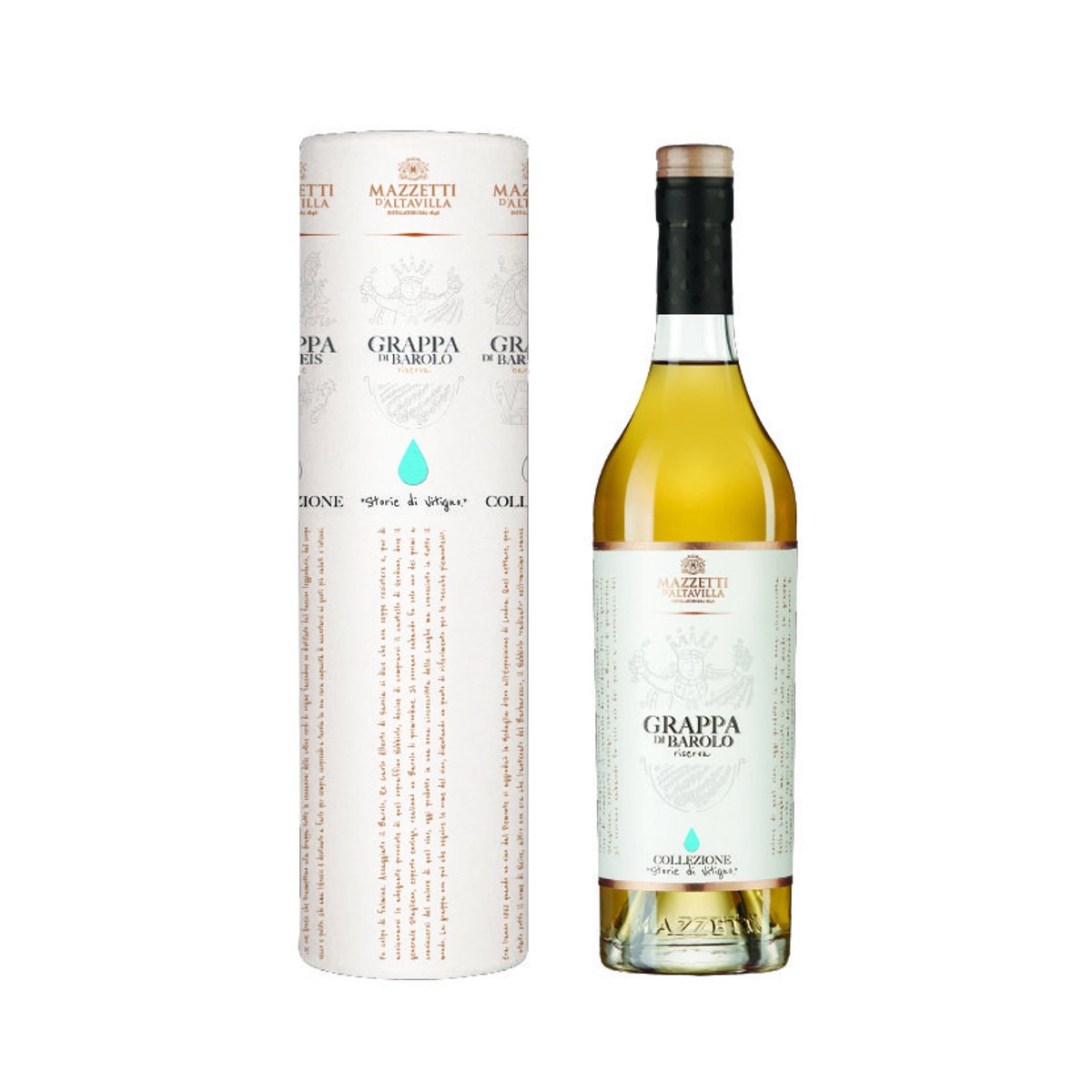 Mazzetti Grappa di Barolo Riserva in cilindro 43% 0,70 ltr.