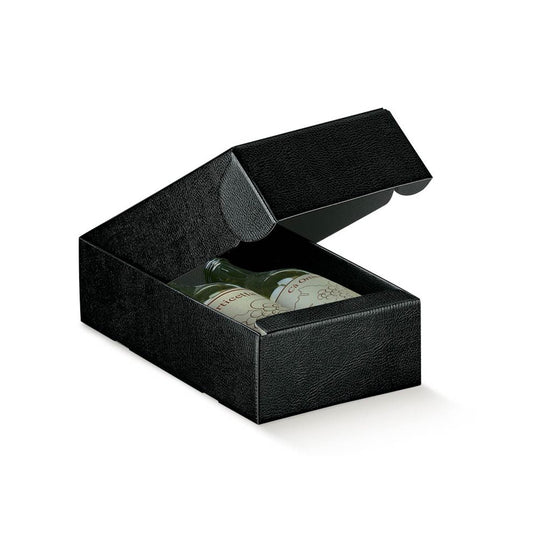 Luxe wijndoos zwart - 2 flessen