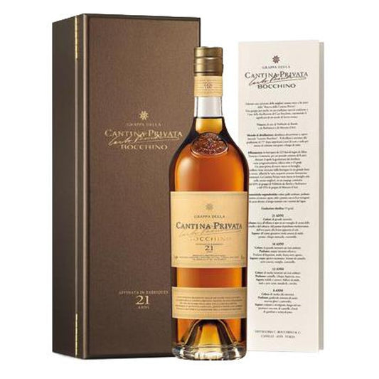 Bocchino Grappa Cantina Privata 21 Anni 45% 0,70 ltr. + BOX