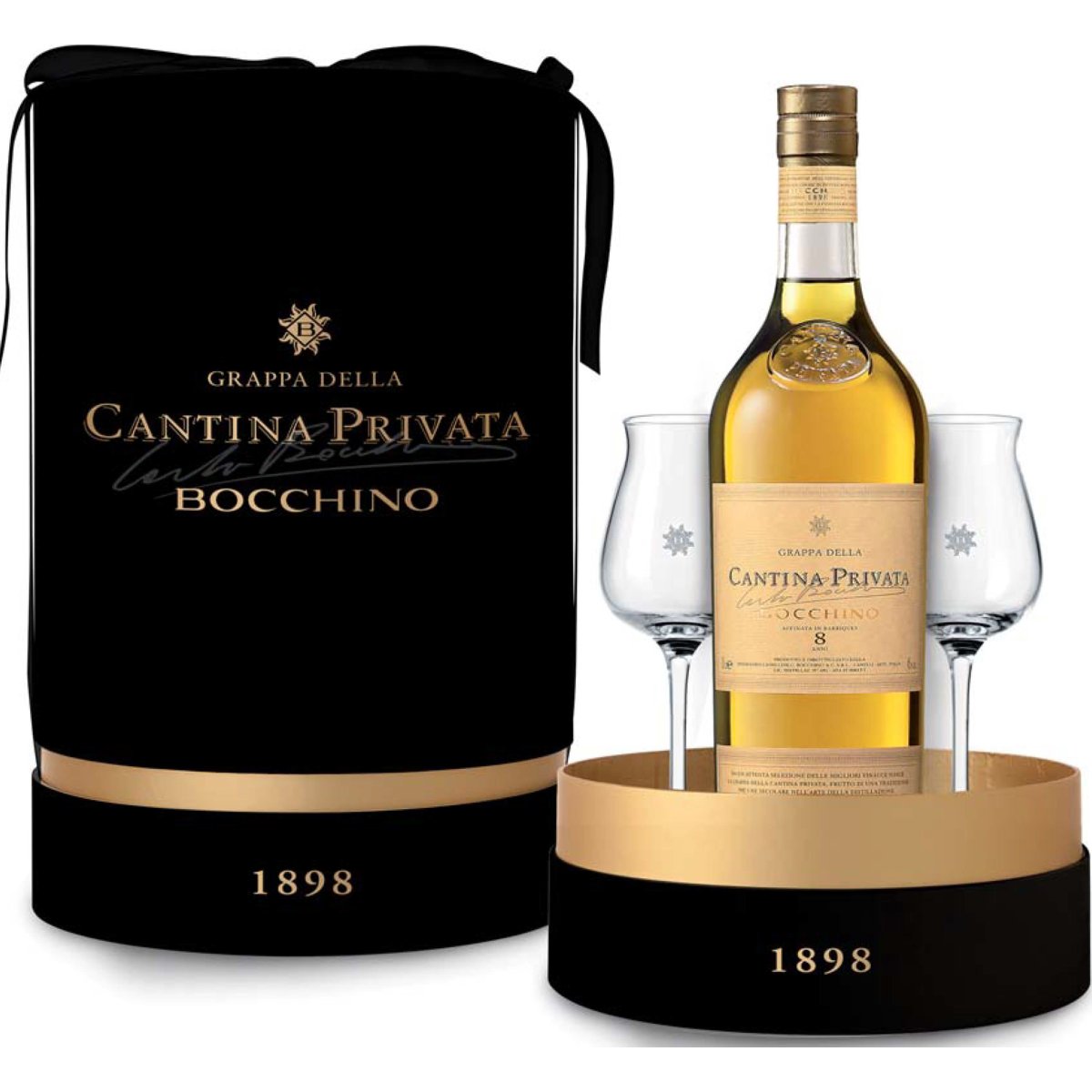 Bocchino Grappa Cantina Privata 8 Anni box/glass 0,70 ltr.