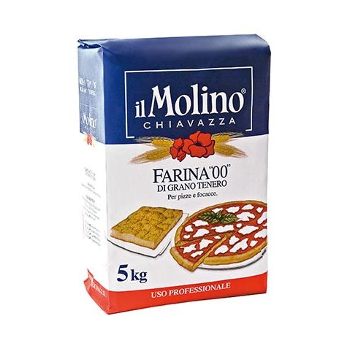 Molino di Chiavazza Farina 00 di Grano Tenero per Pizza 5kg