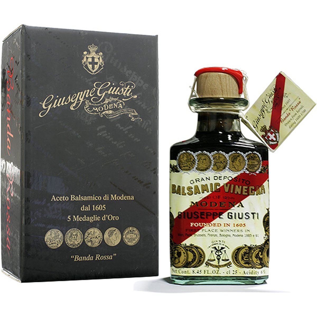 Giusti Balsamico 5 Medaglie d'Oro Banda Rossa 20Y CUBE 0,25
