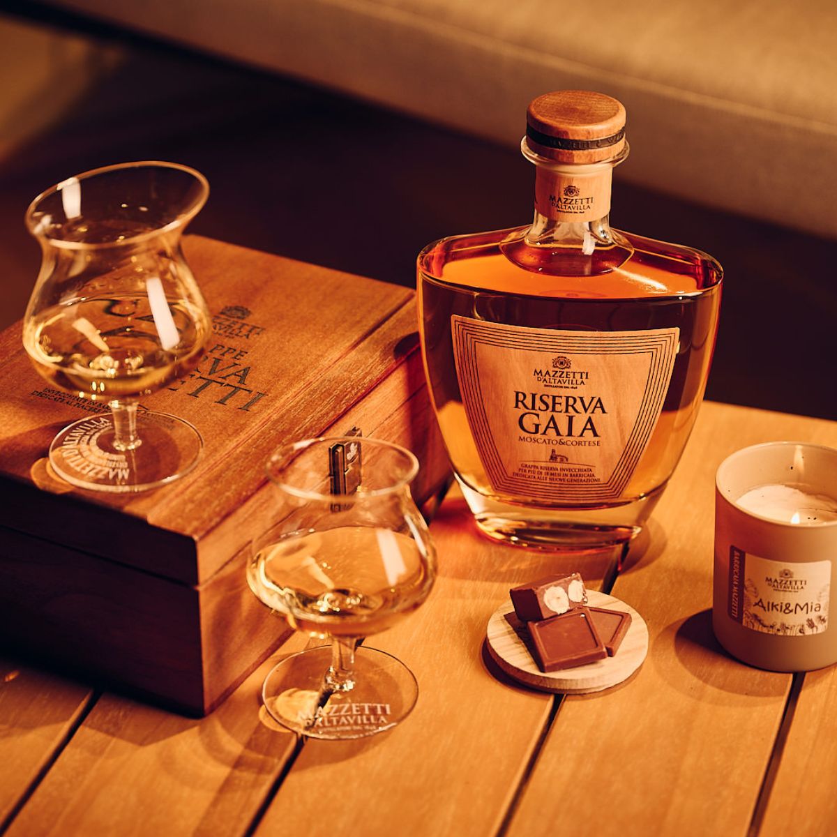 Mazzetti Grappa Riserva Gaia in cassetta 43% 0,70 ltr.