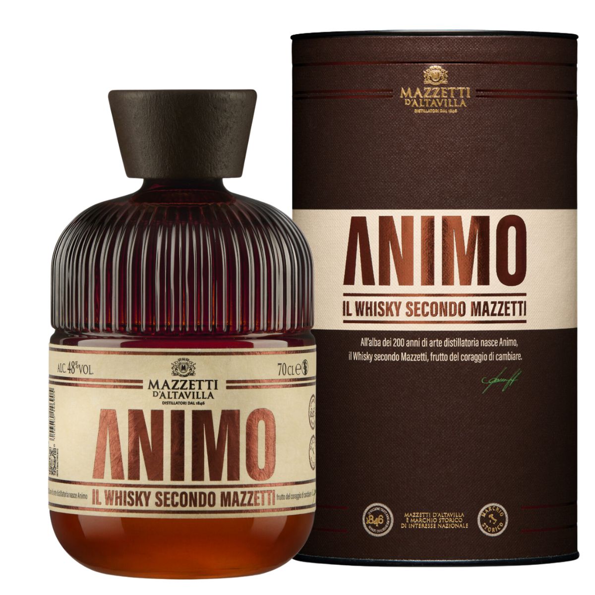 Mazzetti Whisky Animo in cilindro 48% 0,70 ltr.