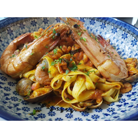 Tagliatelle Gamberoni in Pomodore