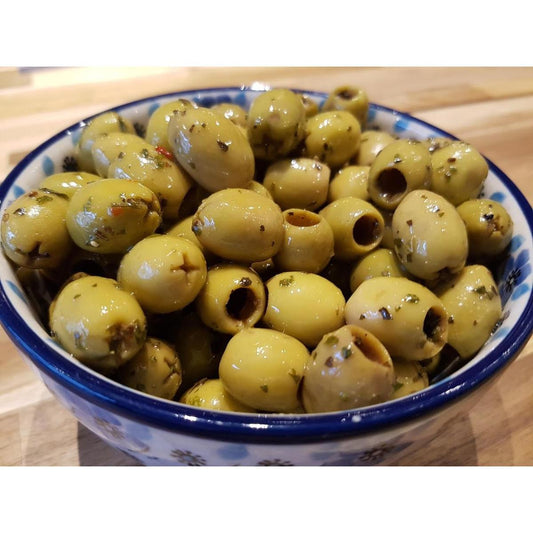 Groene olijven in olijfolie 50gr